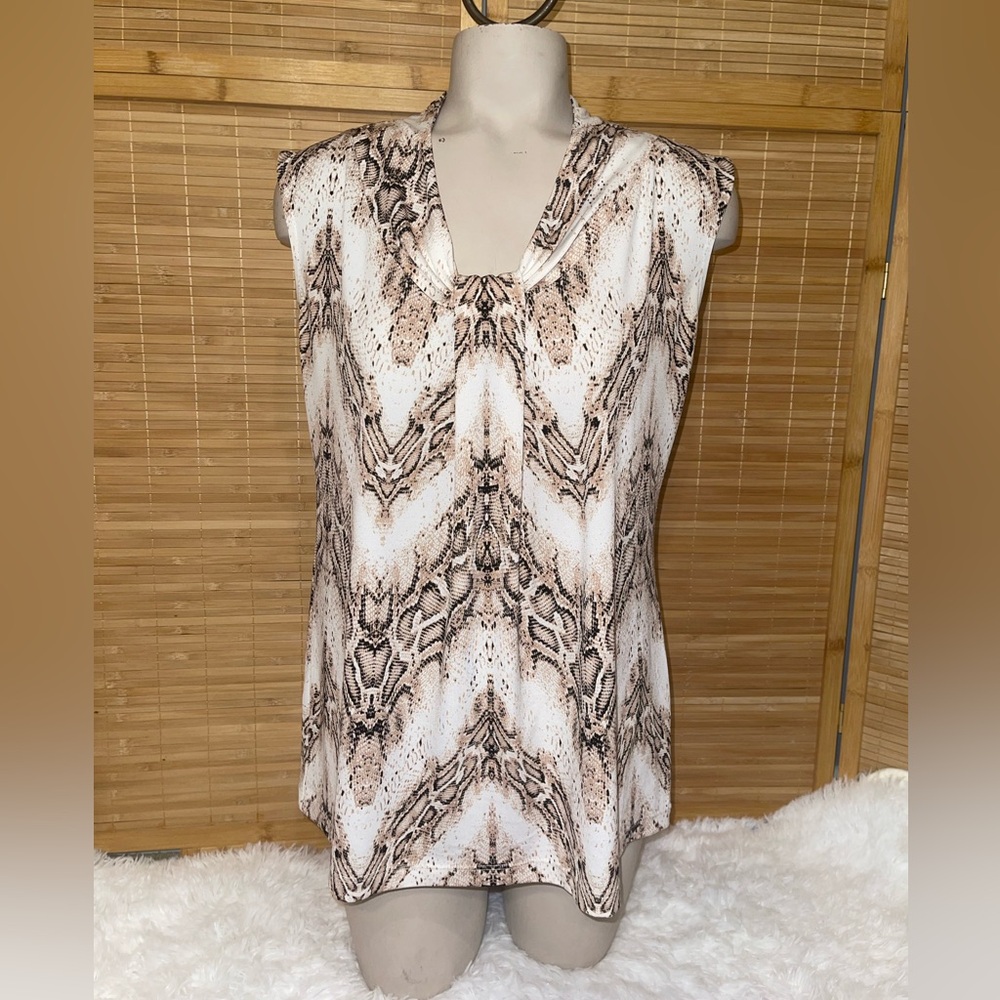 Dana Buchman snakeskin print sleeveless blouse top shirt woman’s medium